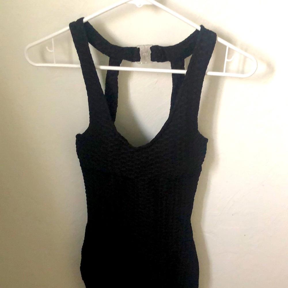 A knee high Texture jumpsuit